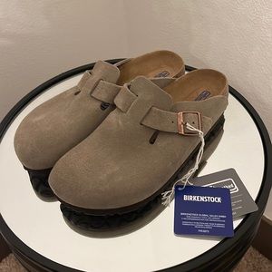 Birkenstock Boston Taupe Clogs